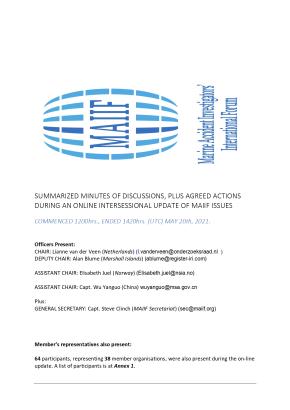MAIIF 2nd Intersessional On-Line Update  - 20th May 2021