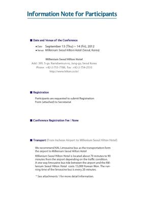 Information for the Conference