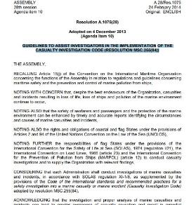 Guidelines to assist Investigations of CI CODE(Res A.1095(28)
