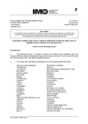 Lessons learned III 11